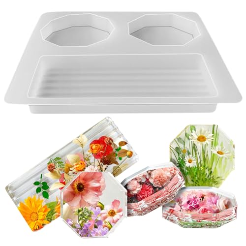 DIY Silikon-Untersetzer-Harzform-Set, wiederverwendbares Untersetzer-Werkzeug, geeignet für Harz, Epoxidharz, handgefertigte Produktion (quadratisch) von GDLPZM