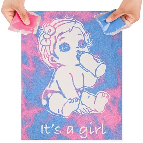 Gender Reveal Art Painting Kit; Kreative Baby Geschlecht offenbaren Party Spiel Requisiten; Keep Forever Party Favours (Mädchen) von GDLYXJ
