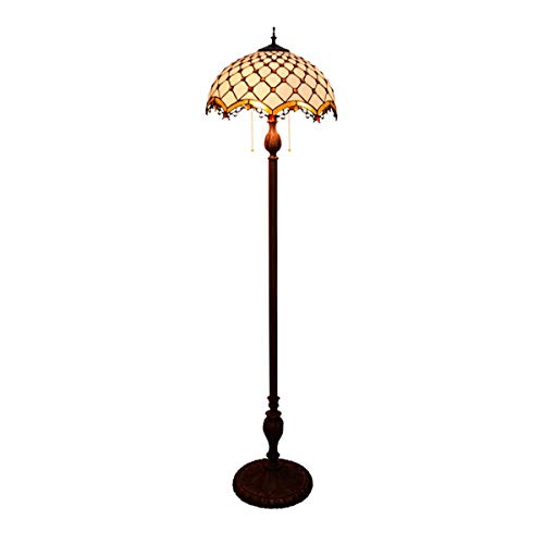 GDLight Tiffany-Stil Barock Stehlampen, 16-Zoll-Weinlese handgemachte Glasmalerei Stehleuchte Glasperlen Leselampe für Wohnzimmer Schlafzimmer Arbeitszimmer, E27 von GDLight
