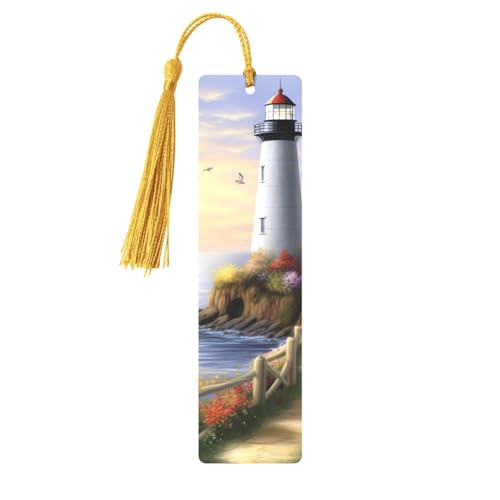 Leuchtturm Diamond Painting Metall Lesezeichen Handgefertigt Doppelseitig bedruckte Seitenmarkierungen mit goldenen Quasten Buchzubehör Geschenk für Liebhaber Leuchtturm Diamond Painting Metall Lesezeichen Handgefertigt Doppelseitig bedruckte Seitenmarkierungen mit goldenen Quasten Buchzubehör Geschenk für Liebhaber von GDSHJKLW