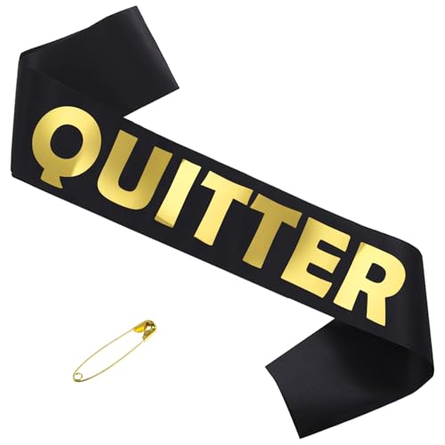 Quitter-Schärpe, Partyschärpe für den Ruhestand, lustiges Partyzubehör für den Ruhestand, Ideen, Geschenke und Dekorationen, Abschluss, Ruhestand, Scheidungsparty-Zubehör und Dekorationen, Schärpen von GDTO8820