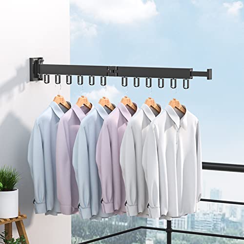GDWD Wäscheständer Versenkbar mit 12/18 Haken, Wandmontierter Kleiderständer, Platzsparend Zusammenklappbar Kleiderstange mit Handtuchhalter für Balkon,Wäsche, Schlafzimmer (Schwarz-2 Faltbare Racks) GDWD Wäscheständer Versenkbar mit 12/18 Haken, Wandmontierter Kleiderständer, Platzsparend Zusammenklappbar Kleiderstange mit Handtuchhalter für Balkon,Wäsche, Schlafzimmer (Schwarz-2 Faltbare Racks) von GDWD