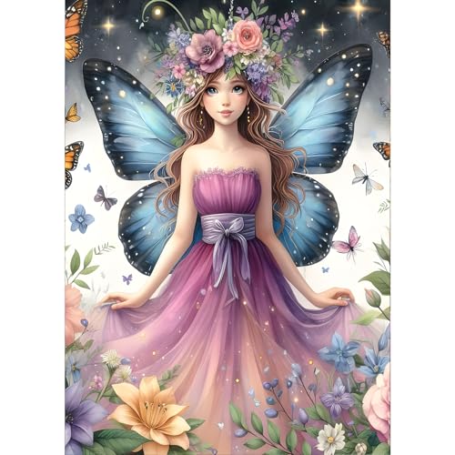 GDYEEH 5D Fee Mädchen Diamant Painting Pictures, DIY Blumen Diamant Art Painting Kits, Fantasie Diamond Painting Set for Adults Anfänger, Mosaic Making, Diamond Painting for Home Decor 30x40cm GDYEEH 5D Fee Mädchen Diamant Painting Pictures, DIY Blumen Diamant Art Painting Kits, Fantasie Diamond Painting Set for Adults Anfänger, Mosaic Making, Diamond Painting for Home Decor 30x40cm von GDYEEH