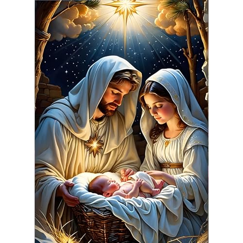 GDYEEH 5D Jesus Diamant Painting Pictures, DIY Geburt des Lebens Diamant Art Painting Kits, Jesus Diamond Painting Set for Adults Anfänger, Mosaic Making, Diamond Painting for Home Decor 30x40cm GDYEEH 5D Jesus Diamant Painting Pictures, DIY Geburt des Lebens Diamant Art Painting Kits, Jesus Diamond Painting Set for Adults Anfänger, Mosaic Making, Diamond Painting for Home Decor 30x40cm von GDYEEH