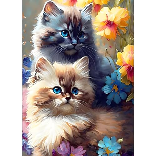 GDYEEH 5D Kätzchen Diamant Painting Pictures, DIY Katzen Diamant Art Painting Kits, Blumen Diamond Painting Set for Adults Anfänger, Mosaic Making, Diamond Painting for Home Decor 30x40cm GDYEEH 5D Kätzchen Diamant Painting Pictures, DIY Katzen Diamant Art Painting Kits, Blumen Diamond Painting Set for Adults Anfänger, Mosaic Making, Diamond Painting for Home Decor 30x40cm von GDYEEH
