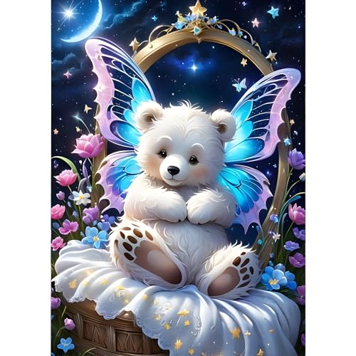 GDYEEH 5D Süßer Bär Diamant Painting Pictures, DIY Schmetterling Diamant Art Painting Kits, Fantasie Diamond Painting Set for Adults Anfänger, Diamond Painting Art by Numbers for Home Decor 30x40cm GDYEEH 5D Süßer Bär Diamant Painting Pictures, DIY Schmetterling Diamant Art Painting Kits, Fantasie Diamond Painting Set for Adults Anfänger, Diamond Painting Art by Numbers for Home Decor 30x40cm von GDYEEH