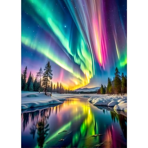 GDYEEH Aurora Borealis Diamond Painting Erwachsene, 5D Spiegelung Diamant Painting Bilder Anfänger, DIY Runder Vollbohrer Diamanten Malerei Stickerei Kreuzstich Geschenke Home Wand Dekor 30x40cm GDYEEH Aurora Borealis Diamond Painting Erwachsene, 5D Spiegelung Diamant Painting Bilder Anfänger, DIY Runder Vollbohrer Diamanten Malerei Stickerei Kreuzstich Geschenke Home Wand Dekor 30x40cm von GDYEEH