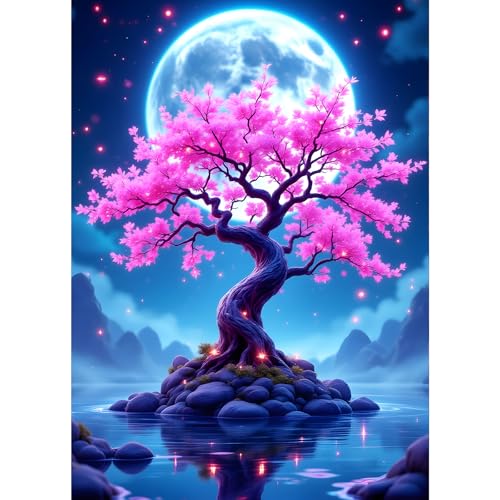 GDYEEH Baum des Lebens Diamond Painting Erwachsene, 5D Mond Diamant Kunst Bilder Anfänger, DIY Traumland Runder Vollbohrer Diamanten Malerei Stickerei Kreuzstich Geschenke Home Wand Dekor 30x40cm von GDYEEH