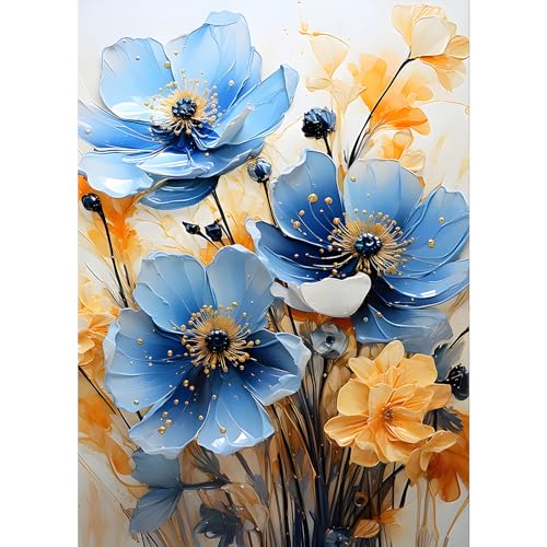 GDYEEH Blaue Blumen Diamond Painting Erwachsene, 5D Galsang Blumen Diamant Kunst Bilder Anfänger, DIY Runder Vollbohrer Blumen Diamanten Malerei Stickerei Kreuzstich Geschenke Home Wand Dekor 30x40cm GDYEEH Blaue Blumen Diamond Painting Erwachsene, 5D Galsang Blumen Diamant Kunst Bilder Anfänger, DIY Runder Vollbohrer Blumen Diamanten Malerei Stickerei Kreuzstich Geschenke Home Wand Dekor 30x40cm von GDYEEH