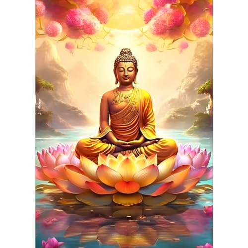 GDYEEH Buddha Statuen Diamond Painting Erwachsene, 5D Lotus Diamant Kunst Bilder Anfänger, DIY Runder Vollbohrer Traumland Diamanten Malerei Stickerei Kreuzstich Geschenke Home Wand Dekor 30x40 cm GDYEEH Buddha Statuen Diamond Painting Erwachsene, 5D Lotus Diamant Kunst Bilder Anfänger, DIY Runder Vollbohrer Traumland Diamanten Malerei Stickerei Kreuzstich Geschenke Home Wand Dekor 30x40 cm von GDYEEH