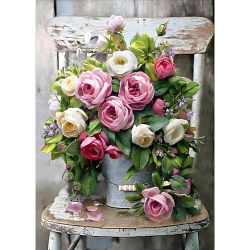 GDYEEH Bunte Blumen Diamond Painting Erwachsene, 5D Stuhl Diamant Painting Bilder Anfänger, DIY Weinlese Runder Vollbohrer Diamanten Malerei Stickerei Kreuzstich Geschenke Home Wand Dekor 30x40cm GDYEEH Bunte Blumen Diamond Painting Erwachsene, 5D Stuhl Diamant Painting Bilder Anfänger, DIY Weinlese Runder Vollbohrer Diamanten Malerei Stickerei Kreuzstich Geschenke Home Wand Dekor 30x40cm von GDYEEH