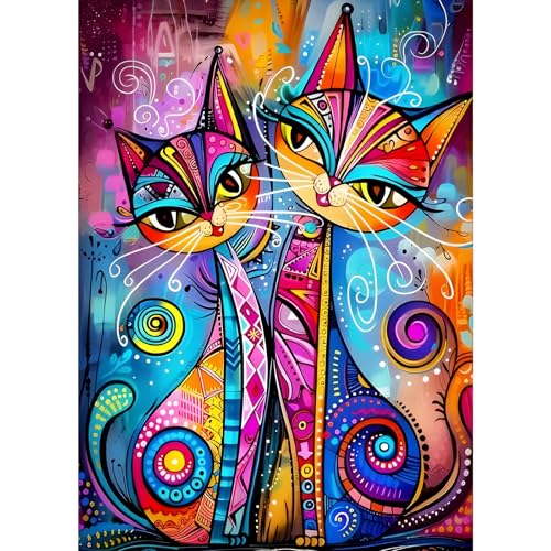 GDYEEH Bunte Katzen Diamond Painting Erwachsene, 5D Abstrakt Katzen Diamant Kunst Bilder Anfänger, DIY Runder Vollbohrer Diamanten Malerei Stickerei Kreuzstich Geschenke Home Wand Dekor 30x40 cm GDYEEH Bunte Katzen Diamond Painting Erwachsene, 5D Abstrakt Katzen Diamant Kunst Bilder Anfänger, DIY Runder Vollbohrer Diamanten Malerei Stickerei Kreuzstich Geschenke Home Wand Dekor 30x40 cm von GDYEEH