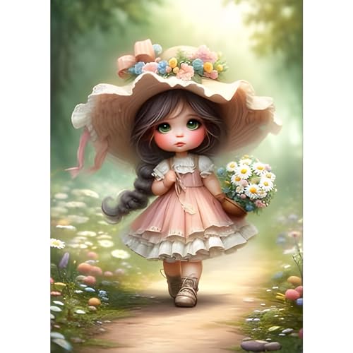 GDYEEH Cartoon-Fee Diamond Painting Erwachsene, 5D Elfe Fee Diamant Kunst Bilder Anfänger, DIY Runder Vollbohrer Blumen Diamanten Malerei Stickerei Kreuzstich Geschenke Home Wand Dekor 30x40 cm von GDYEEH