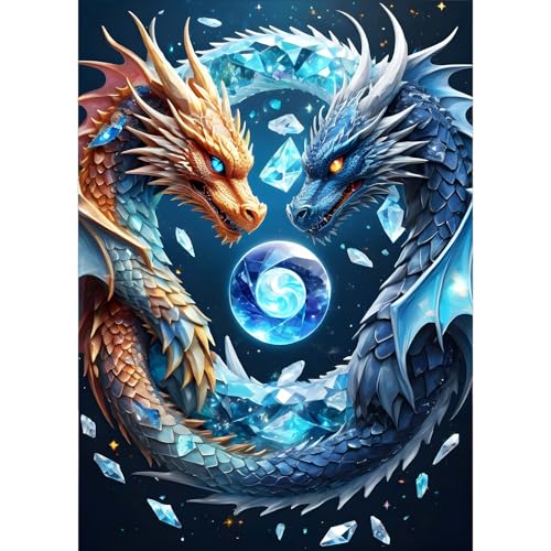 GDYEEH Drache Diamond Painting Erwachsene, 5D Eis und Feuer Diamant Kunst Bilder Anfänger, DIY Runder Vollbohrer Fantasie Diamanten Malerei Stickerei Kreuzstich Geschenke Home Wand Dekor 30x40 cm GDYEEH Drache Diamond Painting Erwachsene, 5D Eis und Feuer Diamant Kunst Bilder Anfänger, DIY Runder Vollbohrer Fantasie Diamanten Malerei Stickerei Kreuzstich Geschenke Home Wand Dekor 30x40 cm von GDYEEH