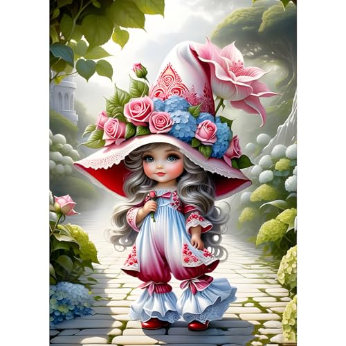 GDYEEH Elfe Fee Diamond Painting Erwachsene, 5D Cartoon-Fee Diamant Kunst Bilder Anfänger, DIY Runder Vollbohrer Blumen Diamanten Malerei Stickerei Kreuzstich Geschenke Home Wand Dekor 30x40 cm von GDYEEH