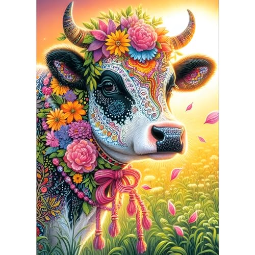 GDYEEH Fantasie Kuh Diamond Painting Erwachsene, 5D Sonnenuntergang Diamant Kunst Bilder Anfänger, DIY Blumen Runder Vollbohrer Diamanten Malerei Stickerei Kreuzstich Geschenke Home Wand Dekor 30x40cm GDYEEH Fantasie Kuh Diamond Painting Erwachsene, 5D Sonnenuntergang Diamant Kunst Bilder Anfänger, DIY Blumen Runder Vollbohrer Diamanten Malerei Stickerei Kreuzstich Geschenke Home Wand Dekor 30x40cm von GDYEEH