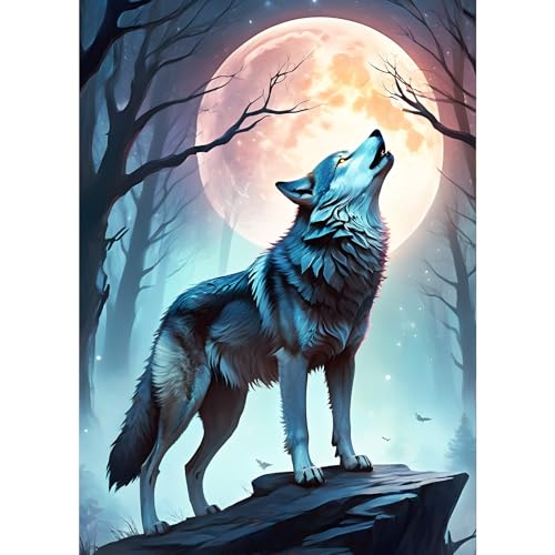 GDYEEH Fantasie-Wolf Diamond Painting Erwachsene, 5D Heller Mond Diamant Kunst Bilder Anfänger, DIY Runder Vollbohrer Wald Diamanten Malerei Stickerei Geschenke Home Wand Dekor 30x40 cm GDYEEH Fantasie-Wolf Diamond Painting Erwachsene, 5D Heller Mond Diamant Kunst Bilder Anfänger, DIY Runder Vollbohrer Wald Diamanten Malerei Stickerei Geschenke Home Wand Dekor 30x40 cm von GDYEEH