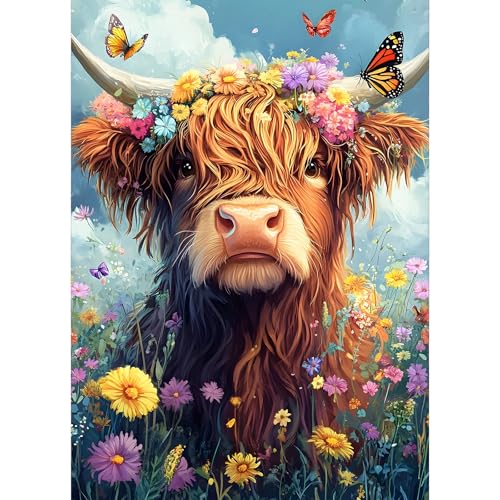 GDYEEH Hochlandkuh Diamond Painting Erwachsene, 5D Blumen Diamant Kunst Bilder Anfänger, DIY Schmetterling Runder Vollbohrer Diamanten Malerei Stickerei Kreuzstich Geschenke Home Wand Dekor 30x40cm GDYEEH Hochlandkuh Diamond Painting Erwachsene, 5D Blumen Diamant Kunst Bilder Anfänger, DIY Schmetterling Runder Vollbohrer Diamanten Malerei Stickerei Kreuzstich Geschenke Home Wand Dekor 30x40cm von GDYEEH
