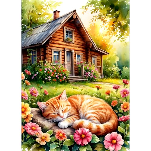 GDYEEH Hütte Garten Diamond Painting Erwachsene, 5D Kätzchen Diamant Kunst Bilder Anfänger, DIY Runder Vollbohrer Blumen Diamanten Malerei Stickerei Kreuzstich Geschenke Home Wand Dekor 30x40 cm GDYEEH Hütte Garten Diamond Painting Erwachsene, 5D Kätzchen Diamant Kunst Bilder Anfänger, DIY Runder Vollbohrer Blumen Diamanten Malerei Stickerei Kreuzstich Geschenke Home Wand Dekor 30x40 cm von GDYEEH