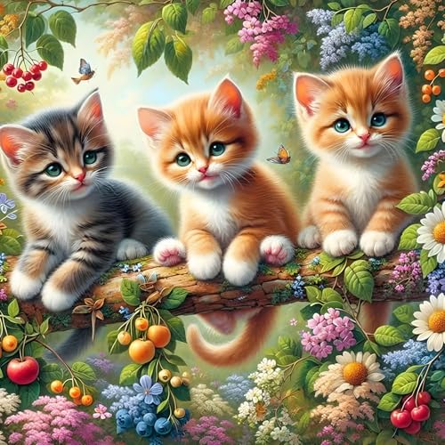 GDYEEH Kätzchen Diamond Painting Erwachsene, 5D Cat Diamant Kunst Bilder Anfänger, DIY Runder Vollbohrer Bunte Blumen Diamanten Malerei Stickerei Kreuzstich Geschenke Home Wand Dekor 30x30 cm GDYEEH Kätzchen Diamond Painting Erwachsene, 5D Cat Diamant Kunst Bilder Anfänger, DIY Runder Vollbohrer Bunte Blumen Diamanten Malerei Stickerei Kreuzstich Geschenke Home Wand Dekor 30x30 cm von GDYEEH