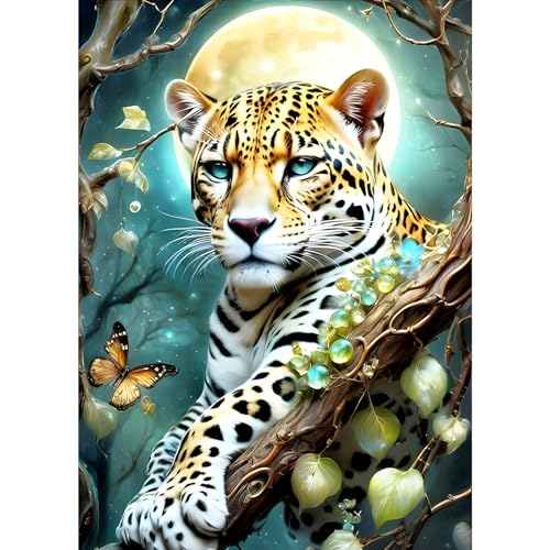 GDYEEH Leopard Diamond Painting Kits Erwachsene, 5D Schmetterling Diamant Kunst Kit Bilder Anfänger, DIY Runder Vollbohrer Mond Diamanten Malerei Stickerei Geschenke Home Wand Dekor 30x40 cm GDYEEH Leopard Diamond Painting Kits Erwachsene, 5D Schmetterling Diamant Kunst Kit Bilder Anfänger, DIY Runder Vollbohrer Mond Diamanten Malerei Stickerei Geschenke Home Wand Dekor 30x40 cm von GDYEEH