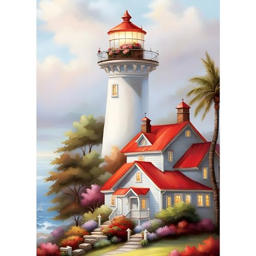 GDYEEH Leuchtturm Hütte Diamond Painting Kits Erwachsene, 5D Meeresufer Diamant Kunst Bilder Anfänger, DIY Runder Vollbohrer Landschaft Diamanten Malerei Stickerei Geschenke Home Wand Dekor 30x40 cm GDYEEH Leuchtturm Hütte Diamond Painting Kits Erwachsene, 5D Meeresufer Diamant Kunst Bilder Anfänger, DIY Runder Vollbohrer Landschaft Diamanten Malerei Stickerei Geschenke Home Wand Dekor 30x40 cm von GDYEEH