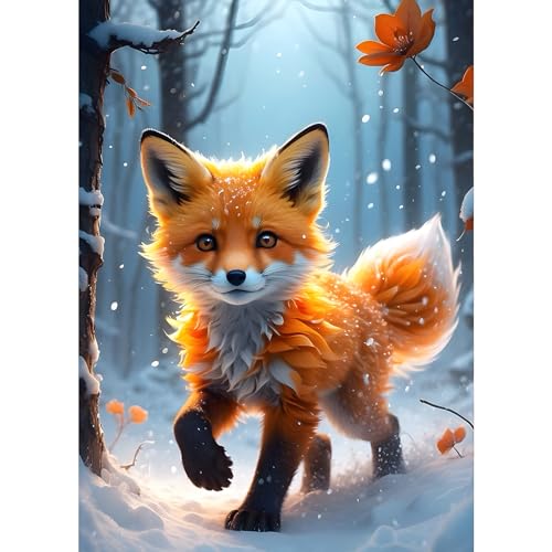 GDYEEH Niedlicher Fuchs Diamond Painting Erwachsene, 5D Wald Diamant Kunst Bilder Anfänger, DIY Runder Vollbohrer Verschneit Diamanten Malerei Stickerei Kreuzstich Geschenke Home Wand Dekor 30x40 cm GDYEEH Niedlicher Fuchs Diamond Painting Erwachsene, 5D Wald Diamant Kunst Bilder Anfänger, DIY Runder Vollbohrer Verschneit Diamanten Malerei Stickerei Kreuzstich Geschenke Home Wand Dekor 30x40 cm von GDYEEH