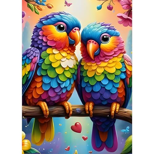 GDYEEH Papageien Diamond Painting Erwachsene, 5D Liebespaar Diamant Kunst Bilder Anfänger, DIY Vögel Runder Vollbohrer Diamanten Malerei Stickerei Kreuzstich Geschenke Home Wand Dekor 30x40cm GDYEEH Papageien Diamond Painting Erwachsene, 5D Liebespaar Diamant Kunst Bilder Anfänger, DIY Vögel Runder Vollbohrer Diamanten Malerei Stickerei Kreuzstich Geschenke Home Wand Dekor 30x40cm von GDYEEH