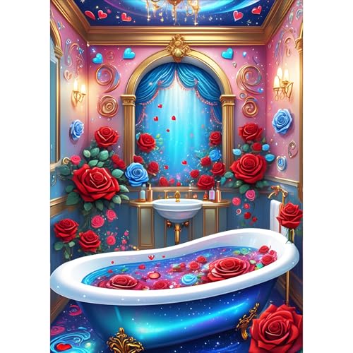 GDYEEH Rose Diamond Painting Erwachsene, 5D Badewanne Diamant Kunst Bilder Anfänger, DIY Runder Vollbohrer Badezimmer Diamanten Malerei Stickerei Kreuzstich Geschenke Home Wand Dekor 30x40 cm GDYEEH Rose Diamond Painting Erwachsene, 5D Badewanne Diamant Kunst Bilder Anfänger, DIY Runder Vollbohrer Badezimmer Diamanten Malerei Stickerei Kreuzstich Geschenke Home Wand Dekor 30x40 cm von GDYEEH
