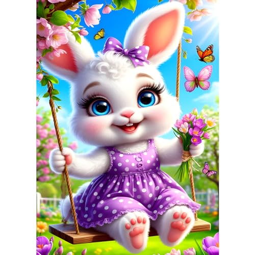 GDYEEH Schaukel Kaninchen Diamond Painting Kits Erwachsene, 5D Garten Diamant Kunst Bilder Anfänger, DIY Runder Vollbohrer Schmetterling Diamanten Malerei Stickerei Geschenke Home Wand Dekor 30x40 cm GDYEEH Schaukel Kaninchen Diamond Painting Kits Erwachsene, 5D Garten Diamant Kunst Bilder Anfänger, DIY Runder Vollbohrer Schmetterling Diamanten Malerei Stickerei Geschenke Home Wand Dekor 30x40 cm von GDYEEH