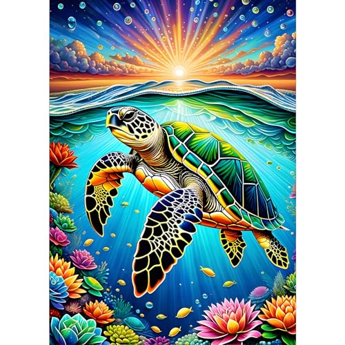GDYEEH Schildkröte Diamond Painting Erwachsene, 5D Sonnenaufgang Diamant Painting Bilder Anfänger, DIY Runder Vollbohrer Diamanten Malerei Stickerei Kreuzstich Geschenke Home Wand Dekor 30x40cm GDYEEH Schildkröte Diamond Painting Erwachsene, 5D Sonnenaufgang Diamant Painting Bilder Anfänger, DIY Runder Vollbohrer Diamanten Malerei Stickerei Kreuzstich Geschenke Home Wand Dekor 30x40cm von GDYEEH