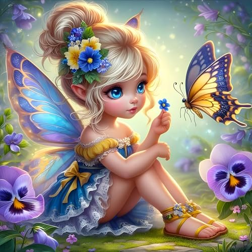 GDYEEH Schmetterling Diamond Painting Erwachsene, 5D Fee Diamant Painting Bilder Anfänger, DIY Blumen Runder Vollbohrer Diamanten Malerei Stickerei Kreuzstich Geschenke Home Wand Dekor 30x30cm GDYEEH Schmetterling Diamond Painting Erwachsene, 5D Fee Diamant Painting Bilder Anfänger, DIY Blumen Runder Vollbohrer Diamanten Malerei Stickerei Kreuzstich Geschenke Home Wand Dekor 30x30cm von GDYEEH