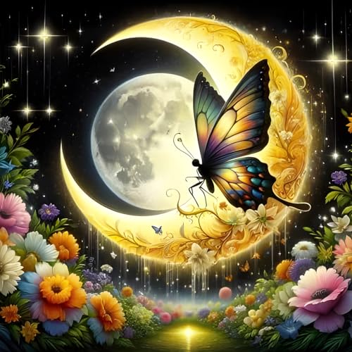 GDYEEH Schmetterling Diamond Painting Erwachsene, 5D Mond Diamant Kunst Bilder Anfänger, DIY Runder Vollbohrer Bunte Traumland Diamanten Malerei Stickerei Kreuzstich Geschenke Home Wand Dekor 30x30cm GDYEEH Schmetterling Diamond Painting Erwachsene, 5D Mond Diamant Kunst Bilder Anfänger, DIY Runder Vollbohrer Bunte Traumland Diamanten Malerei Stickerei Kreuzstich Geschenke Home Wand Dekor 30x30cm von GDYEEH