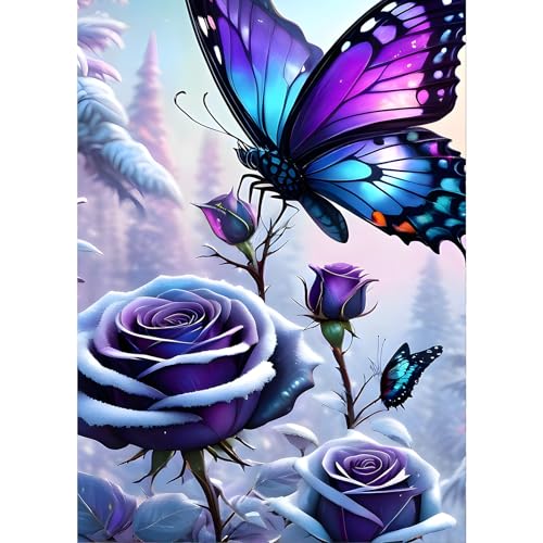 GDYEEH Schmetterling Diamond Painting Erwachsene, 5D Rosen Blumen Diamant Kunst Bilder Anfänger, DIY Runder Vollbohrer Diamanten Malerei Stickerei Kreuzstich Geschenke Home Wand Dekor 30x40cm GDYEEH Schmetterling Diamond Painting Erwachsene, 5D Rosen Blumen Diamant Kunst Bilder Anfänger, DIY Runder Vollbohrer Diamanten Malerei Stickerei Kreuzstich Geschenke Home Wand Dekor 30x40cm von GDYEEH