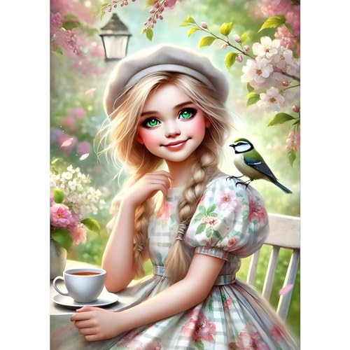 GDYEEH Schönheit Prinzessin Diamond Painting Erwachsene, 5D Fee Diamant Kunst Bilder Anfänger, DIY Runder Vollbohrer Blumen Diamanten Malerei Stickerei Geschenke Home Wand Dekor 30x40 cm von GDYEEH