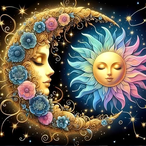 GDYEEH Sonne und Mond Diamond Painting Erwachsene, 5D Bunte Blumen Diamant Kunst Bilder Anfänger, DIY Runder Vollbohrer Diamanten Malerei Stickerei Kreuzstich Geschenke Home Wand Dekor 30x30cm GDYEEH Sonne und Mond Diamond Painting Erwachsene, 5D Bunte Blumen Diamant Kunst Bilder Anfänger, DIY Runder Vollbohrer Diamanten Malerei Stickerei Kreuzstich Geschenke Home Wand Dekor 30x30cm von GDYEEH
