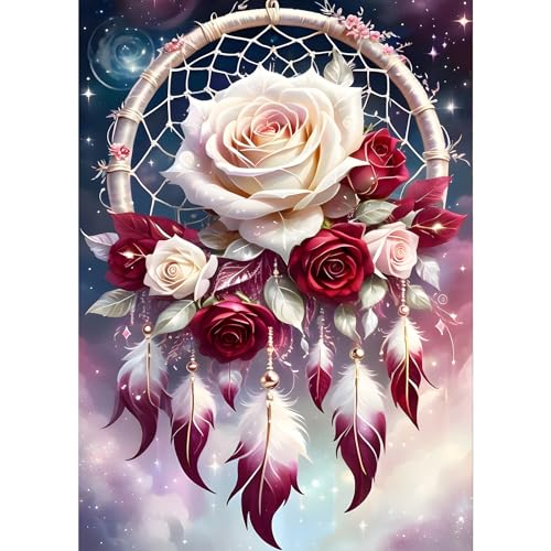 GDYEEH Traumfänger Diamond Painting Erwachsene, 5D Rosen Blumen Diamant Kunst Bilder Anfänger, DIY Runder Vollbohrer Traumland Diamanten Malerei Stickerei Kreuzstich Geschenke Home Wand Dekor 30x40cm GDYEEH Traumfänger Diamond Painting Erwachsene, 5D Rosen Blumen Diamant Kunst Bilder Anfänger, DIY Runder Vollbohrer Traumland Diamanten Malerei Stickerei Kreuzstich Geschenke Home Wand Dekor 30x40cm von GDYEEH