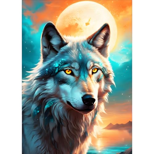 GDYEEH Wolf Diamond Painting Erwachsene, 5D Mondnacht Diamant Kunst Bilder Anfänger, DIY Runder Vollbohrer Sternenhimmel Diamanten Malerei Stickerei Kreuzstich Geschenke Home Wand Dekor 30x40 cm GDYEEH Wolf Diamond Painting Erwachsene, 5D Mondnacht Diamant Kunst Bilder Anfänger, DIY Runder Vollbohrer Sternenhimmel Diamanten Malerei Stickerei Kreuzstich Geschenke Home Wand Dekor 30x40 cm von GDYEEH