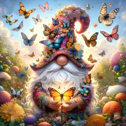 GDYEEH Zwerg Diamond Painting Erwachsene, 5D Schmetterlinge Diamant Painting Bilder Anfänger, DIY Fantasie Runder Vollbohrer Diamanten Malerei Stickerei Kreuzstich Geschenke Home Wand Dekor 30x30cm GDYEEH Zwerg Diamond Painting Erwachsene, 5D Schmetterlinge Diamant Painting Bilder Anfänger, DIY Fantasie Runder Vollbohrer Diamanten Malerei Stickerei Kreuzstich Geschenke Home Wand Dekor 30x30cm von GDYEEH