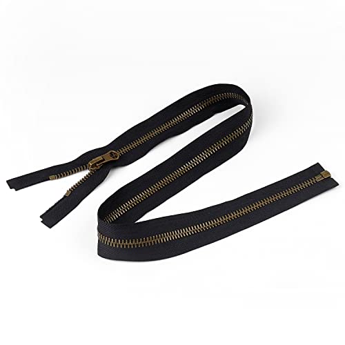 Großer Reißverschluss Trennbar, GEBAUM 75 cm/ 29,5 Zoll Schwarzer Reißverschluss aus Nylonband und Kupfer, Strapazierfähig, Maschinenwaschbar und DIY-Design für Jeans, Mäppchen, Jacken, Mäntel von GEBAUM
