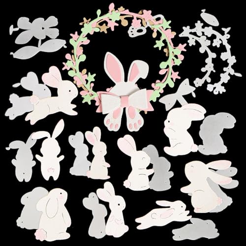 10 Stück Stanzschablonen Ostern Kaninchen Metall Prägeschablone Hasen Kranz Stanzformen Schablonen für Scrapbooking Karten Deko Handwerk DIY Dekoration Geschenk 10 Stück Stanzschablonen Ostern Kaninchen Metall Prägeschablone Hasen Kranz Stanzformen Schablonen für Scrapbooking Karten Deko Handwerk DIY Dekoration Geschenk von GEBETTER