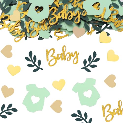 100 Stück 4 Motiv Babyparty Deko Konfetti, Baby Shower Tischdeko Set Blätter Herz Kinder Streudeko für Taufe Kommunion Geburt Motto Gender Reveal Party Basteln Dekoration 100 Stück 4 Motiv Babyparty Deko Konfetti, Baby Shower Tischdeko Set Blätter Herz Kinder Streudeko für Taufe Kommunion Geburt Motto Gender Reveal Party Basteln Dekoration von GEBETTER