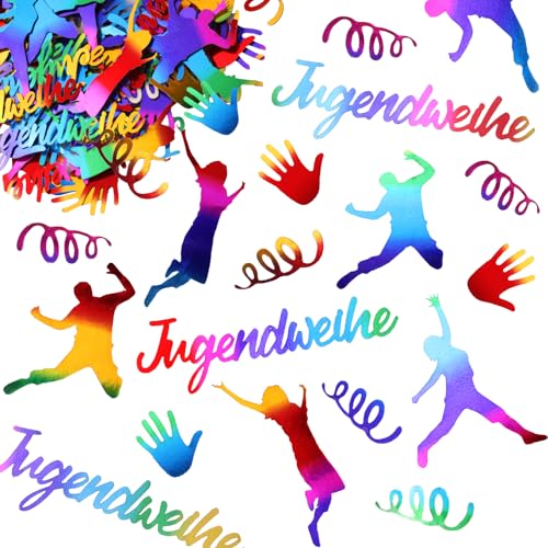 100 Stück Jugendweihe Deko Konfetti, Endlich Erwachsen Tischdeko Set Jubelfiguren Handabdrücke Partyzubehör Kinder Streudeko für Junge Mädchen Motto Party Basteln Dekoration Erwachsenwerden 100 Stück Jugendweihe Deko Konfetti, Endlich Erwachsen Tischdeko Set Jubelfiguren Handabdrücke Partyzubehör Kinder Streudeko für Junge Mädchen Motto Party Basteln Dekoration Erwachsenwerden von GEBETTER