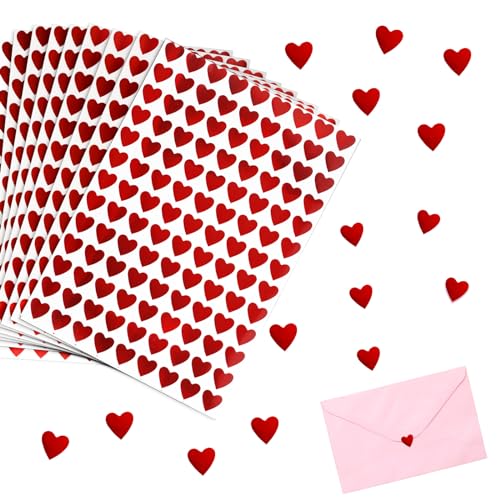 1170 Stück Glitzer Herz Aufkleber Selbstklebend Rote Herzform Sticker Etiketten für Valentinstag Ostern Hochzeit Gästebuch Geschenkbeutel DIY Handwerk Scrapbooking Umschlagsiegel Dekoration von GEBETTER