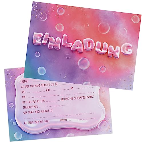12 Aquarell Luftbläschen Einladungskarten zum Kindergeburtstag 14,8x10,5cm Geburtstag Party Einladung Einschulung für Mädchen und Jungen Geburtstagseinladungen Kinder Geburtstagsfeier Kinderparty 12 Aquarell Luftbläschen Einladungskarten zum Kindergeburtstag 14,8x10,5cm Geburtstag Party Einladung Einschulung für Mädchen und Jungen Geburtstagseinladungen Kinder Geburtstagsfeier Kinderparty von GEBETTER