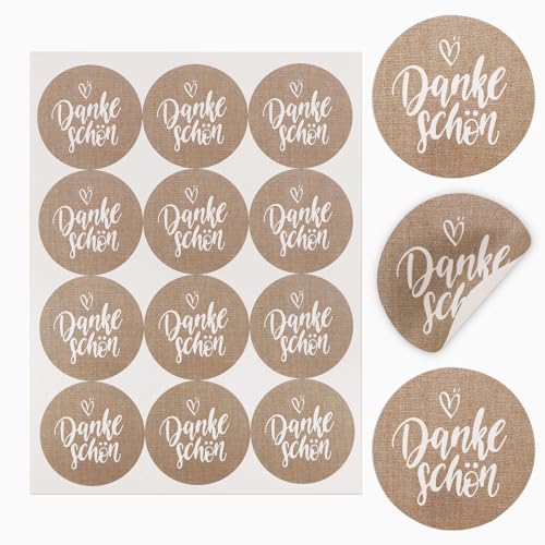 120 Stk 4cm Danke Schön Aufkleber Rund Selbstklebend Dankeschön Sticker Hochzeit Weihnachtssticker Deko Geschenksticker für Weihnachten Geburtstag Muttertag Taufe Kommunion Konfirmation von GEBETTER