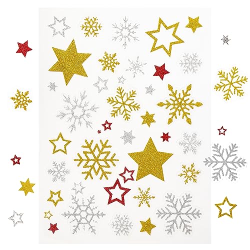 170 Stück Sticker Glitzer Stern Schneeflocken Aufkleber Weihnachts Etiketten Gold Silber Rot Selbstklebend zum Basteln Weihnachten Geschenk Deko Xmas Weihnachtsdeko 170 Stück Sticker Glitzer Stern Schneeflocken Aufkleber Weihnachts Etiketten Gold Silber Rot Selbstklebend zum Basteln Weihnachten Geschenk Deko Xmas Weihnachtsdeko von GEBETTER