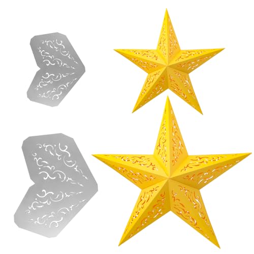 GEBETTER 2 Stück 5-eckig Faltstern Stanzschablonen Metall weihnachtssterne DIY Stanzschablone Prägeschablonen Stanzformen Schablonen Fenster Dekoration Advent Christmas GEBETTER 2 Stück 5-eckig Faltstern Stanzschablonen Metall weihnachtssterne DIY Stanzschablone Prägeschablonen Stanzformen Schablonen Fenster Dekoration Advent Christmas von GEBETTER