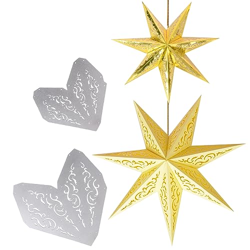 2 Stück Faltstern Stanzschablonen Weihnachten Metall weihnachtssterne DIY Stanzschablone Prägeschablonen Stanzformen Schablonen Fenster Dekoration Advent Christmas (30cm + 20cm) 2 Stück Faltstern Stanzschablonen Weihnachten Metall weihnachtssterne DIY Stanzschablone Prägeschablonen Stanzformen Schablonen Fenster Dekoration Advent Christmas (30cm + 20cm) von GEBETTER
