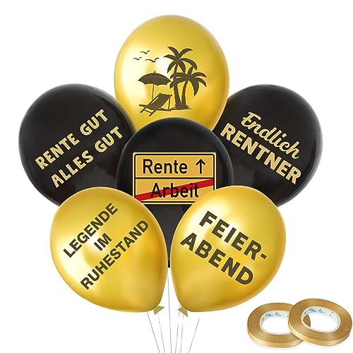 24 Stück Ruhestand Luftballons Endlich Rentner Latexballons Deko Set Helium Ballons Dekoration zum Beginn der Rente Geschenk für Männer Frauen Abschiedsfeier Ruhestand Pensionierung Party von GEBETTER